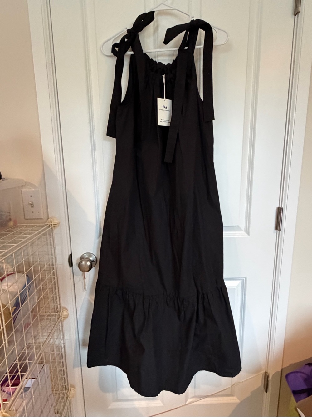 Black Tie-Shoulder Maxi Dress - Women